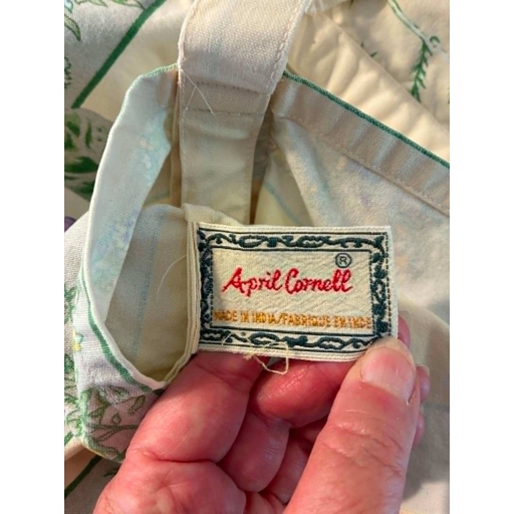 April Cornell Tote Bag Womens OS Cream Floral Dragonfly Roadside Milkweed Canvas - Picture 4 of 11